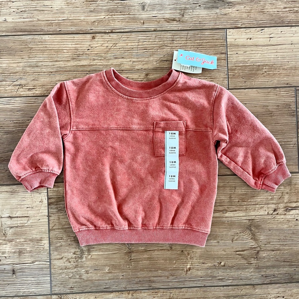 Cat & Jack Red Crewneck Sweatshirt for Kids